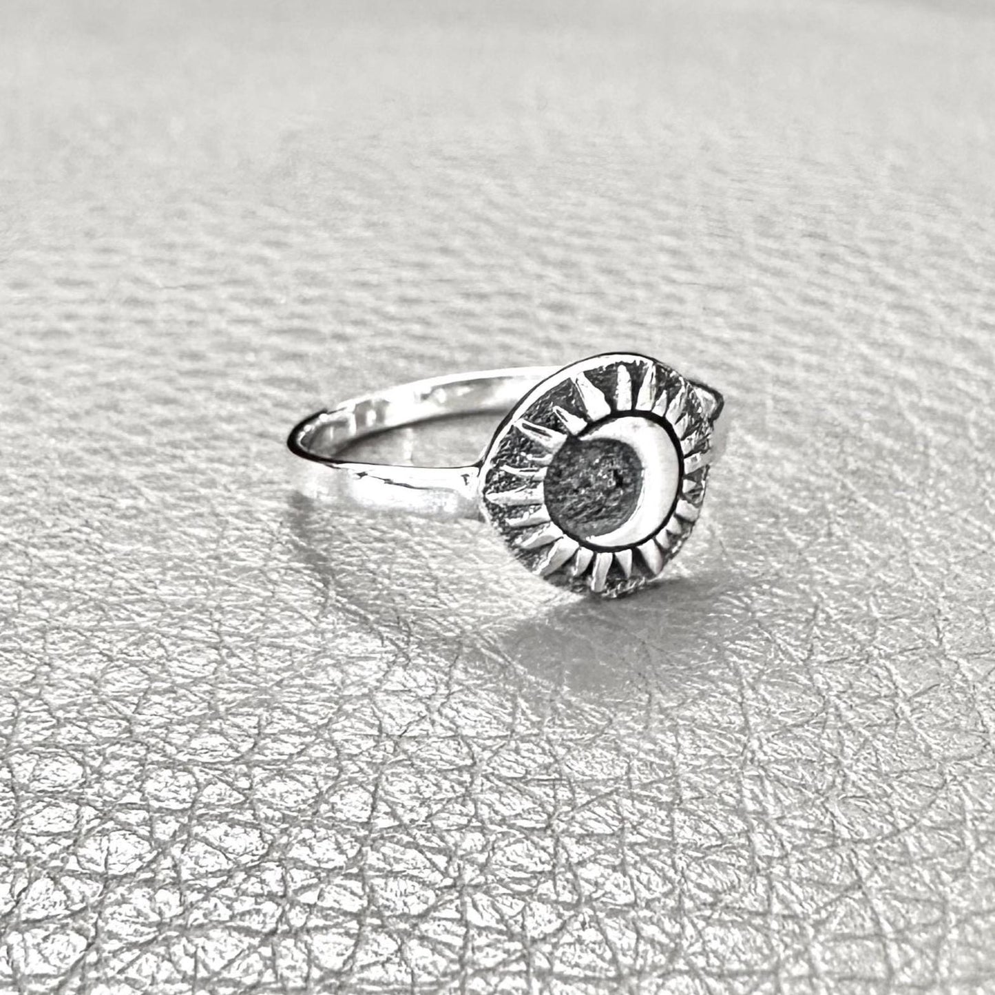 Crescent Moon and Sun Celtic Design Ring