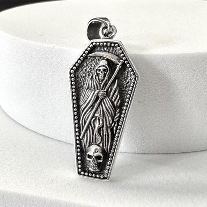 Grim Reaper Coffin Gothic Skull Skeleton Pendant/Necklace