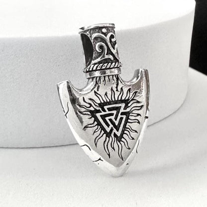 Gungnir Viking Valknut Vegvisir Head Arrowhead Pendant/Necklace