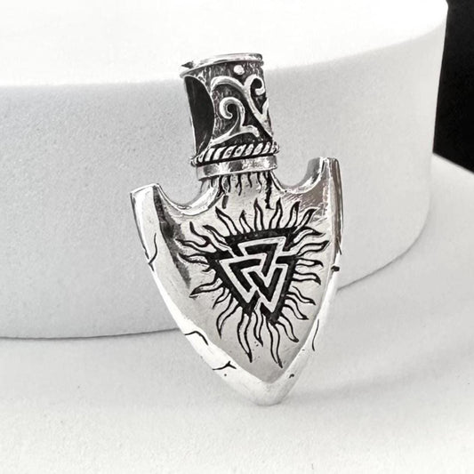 Gungnir Viking Valknut Vegvisir Head Arrowhead Pendant/Necklace