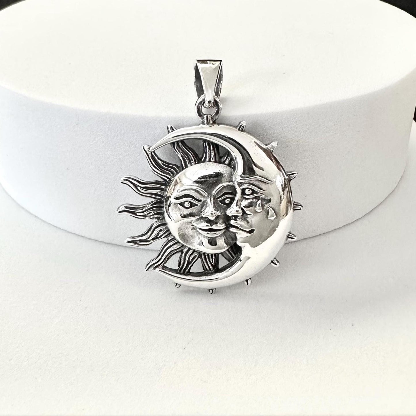 Sun & Crescent Moon Celtic Pendant/Necklace