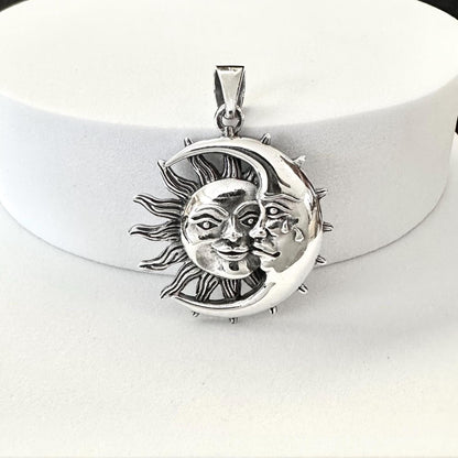Sun & Crescent Moon Celtic Pendant/Necklace
