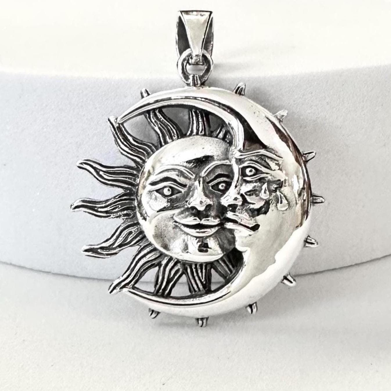 Sun & Crescent Moon Celtic Pendant/Necklace