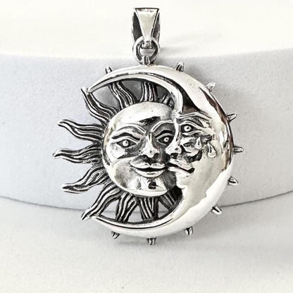 Sun & Crescent Moon Celtic Pendant/Necklace