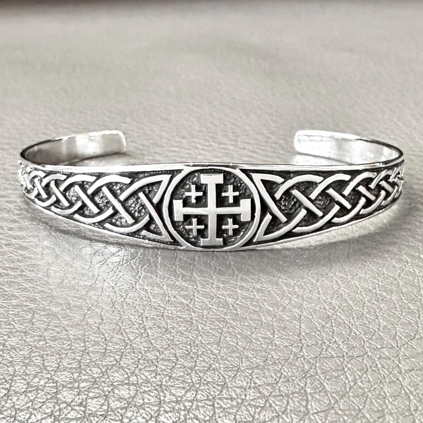 Jerusalem Cross Bracelet Jesus Christ Crusader Cross Potent Cuff Bracelet