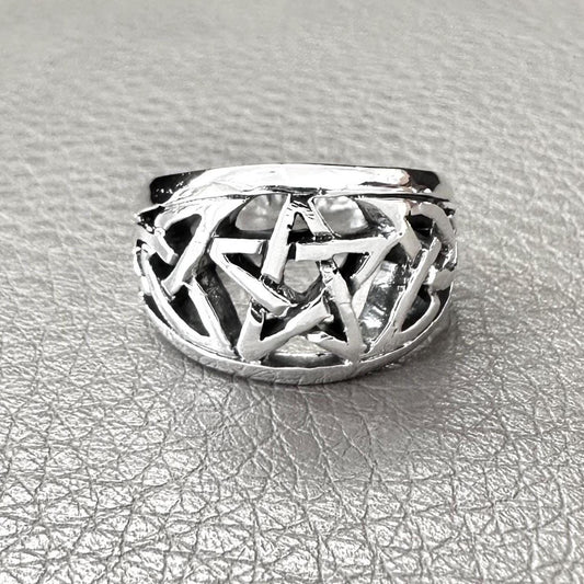Wiccan Pentacle Gothic Magical Star Ring