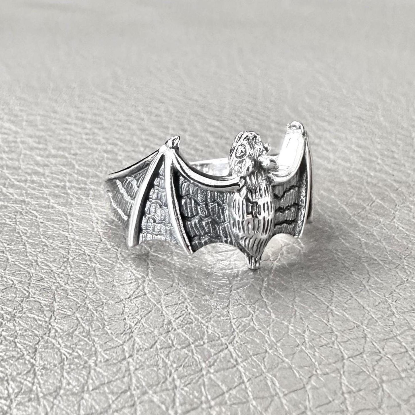 Bat Totem Vampire Wiccan Style Animal Ring