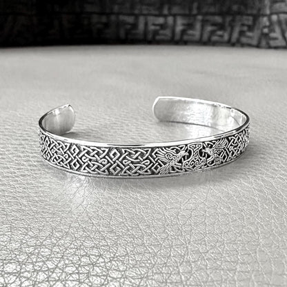 Thor's Hammer Viking Mjolnir Celtic Infinity Knot Cuff Bracelet
