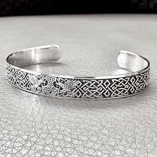 Thor's Hammer Viking Mjolnir Celtic Infinity Knot Cuff Bracelet