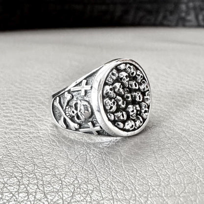 Punk Gothic Pirate Skull Bones Skeleton Ring