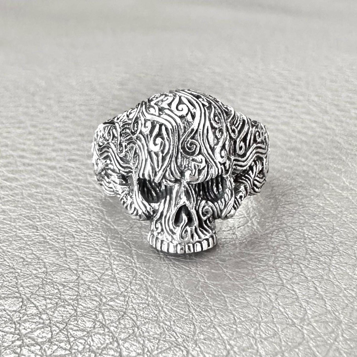 Skull Bali Floral Gothic Pirate Ring