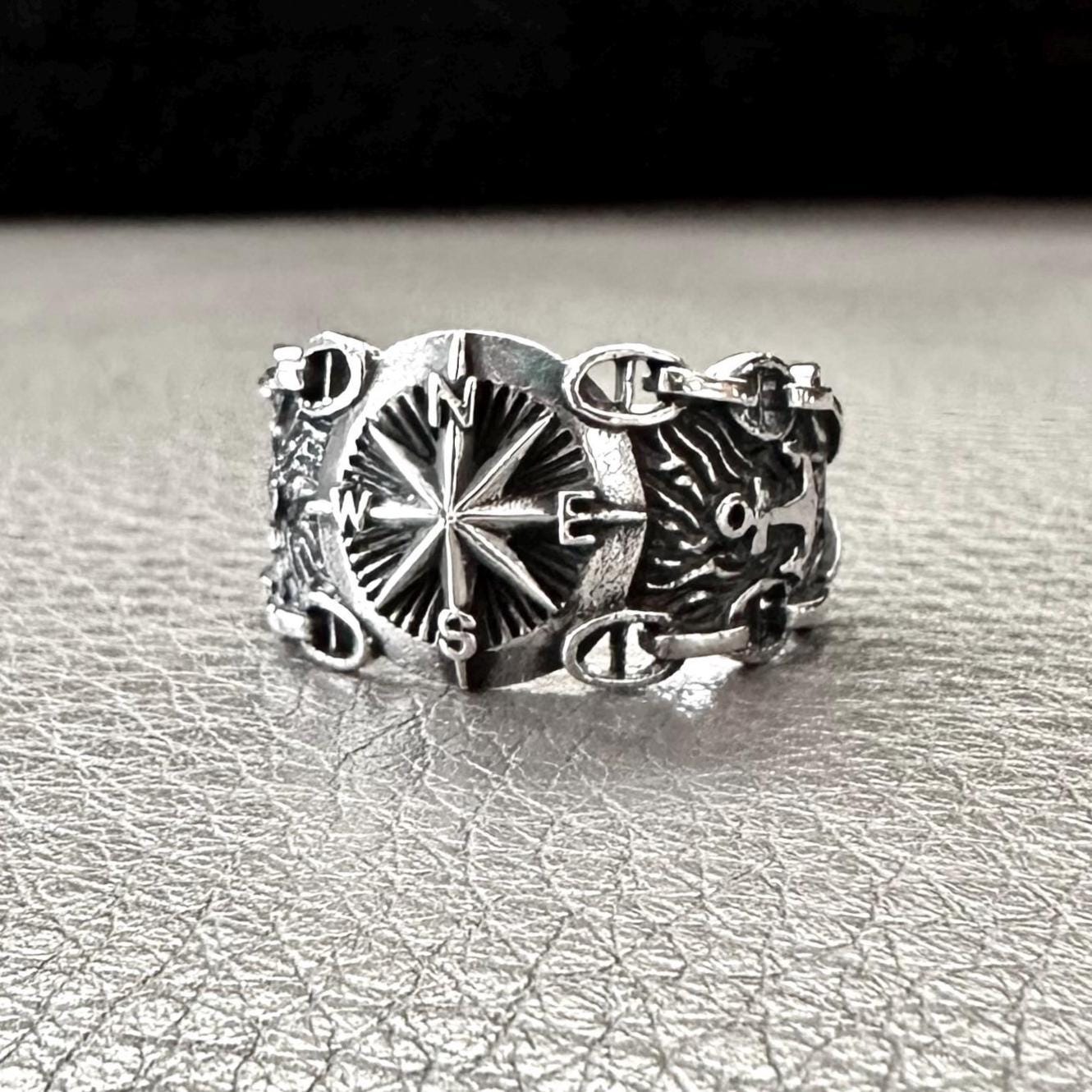 Compass North Star Compass Sailor Anchor Ring