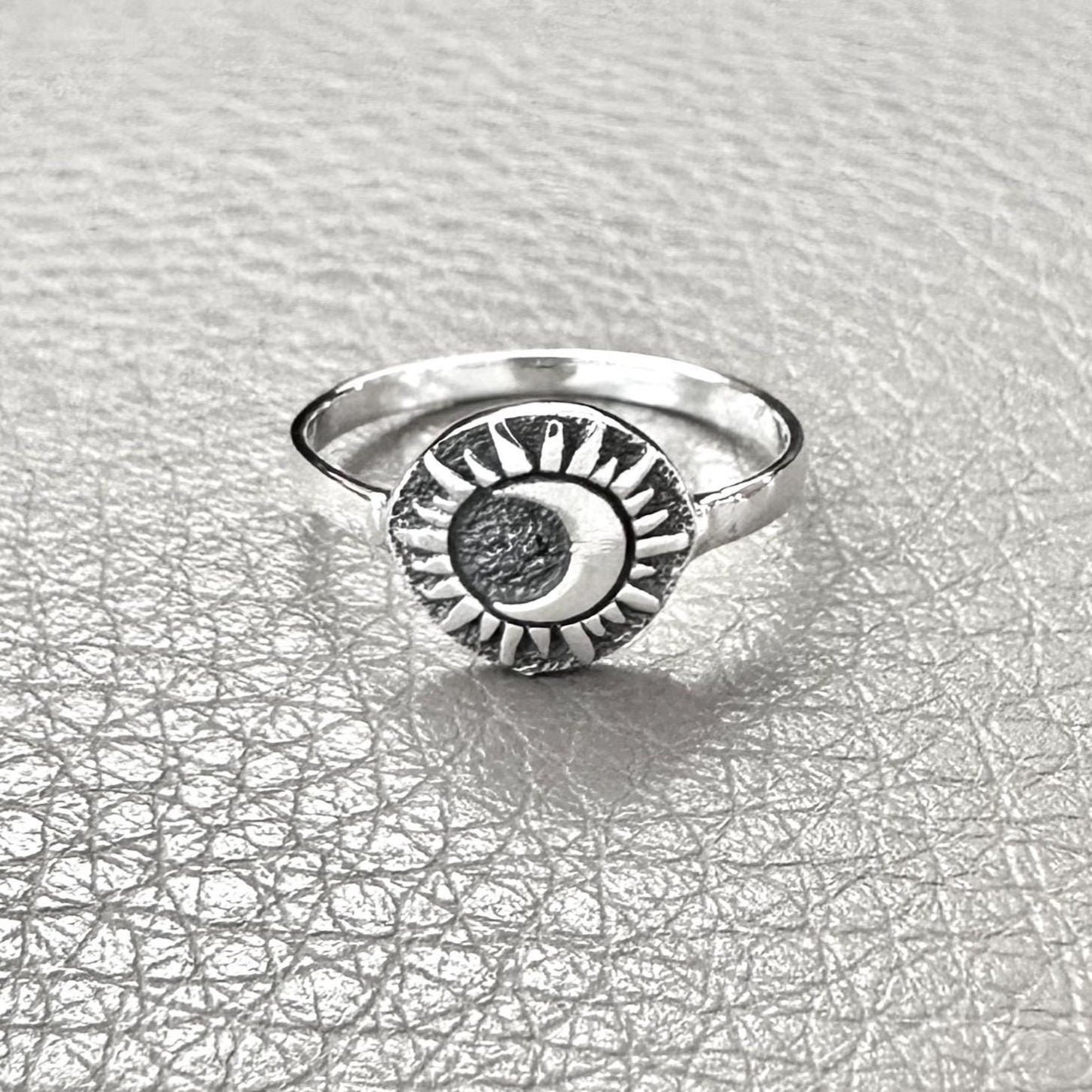 Crescent Moon and Sun Celtic Design Ring