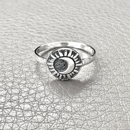 Crescent Moon and Sun Celtic Design Ring