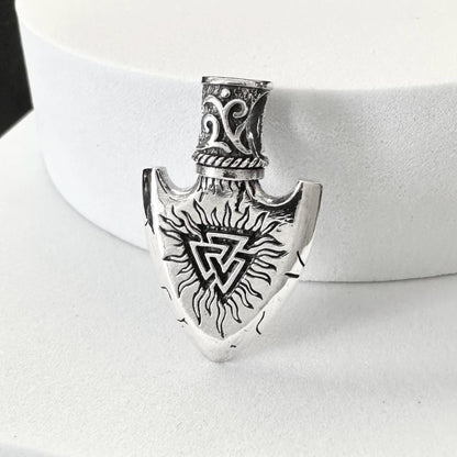 Gungnir Viking Valknut Vegvisir Head Arrowhead Pendant/Necklace