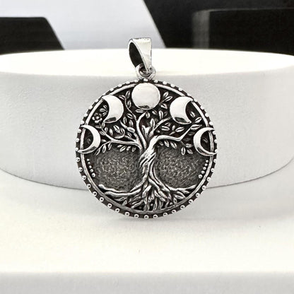 Tree of Life Viking Yggdrasil Crescent Moon Pendant/Necklace