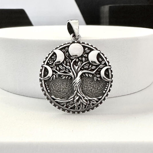Tree of Life Viking Yggdrasil Crescent Moon Pendant/Necklace