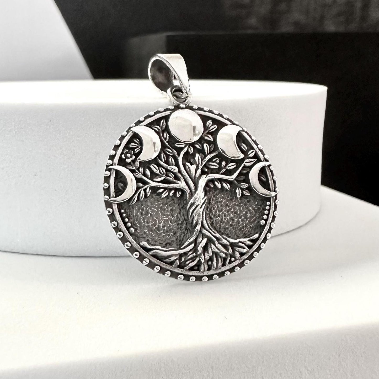 Tree of Life Viking Yggdrasil Crescent Moon Pendant/Necklace