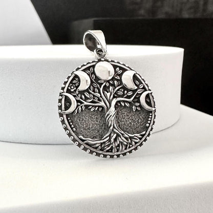 Tree of Life Viking Yggdrasil Crescent Moon Pendant/Necklace