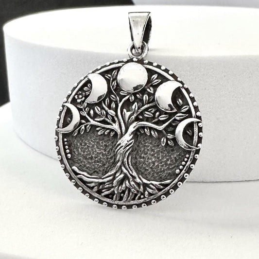 Tree of Life Viking Yggdrasil Crescent Moon Pendant/Necklace