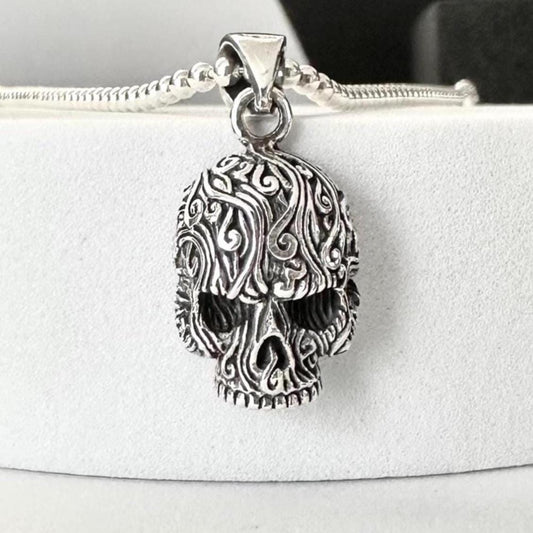 Punk Gothic Pirate Skeleton Biker Skull Pendant/Necklace