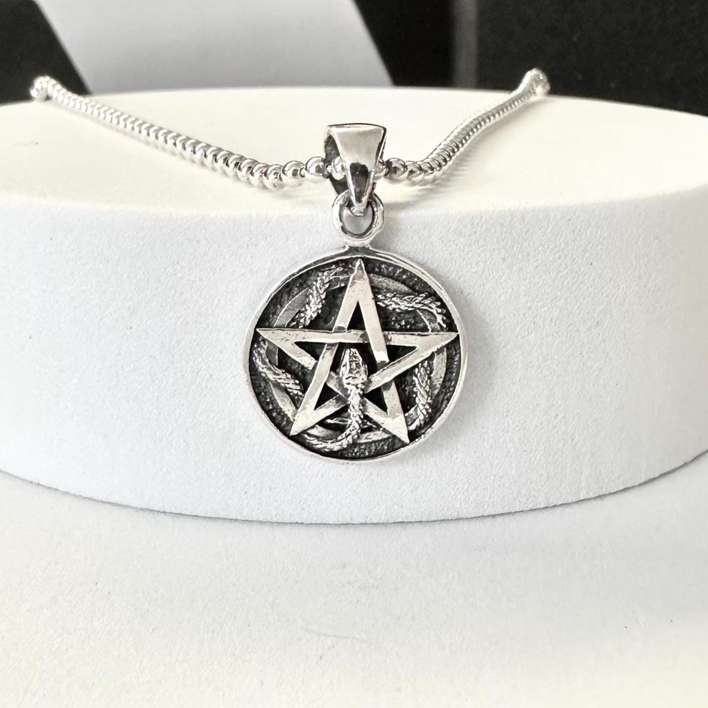 Pentagram Ouroboros Snake Serpent Star Necklace