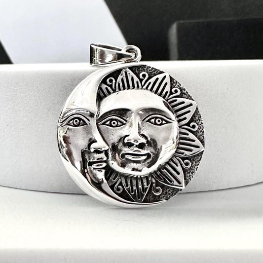 Celtic Crescent Moon and Sun Pendant/Necklace