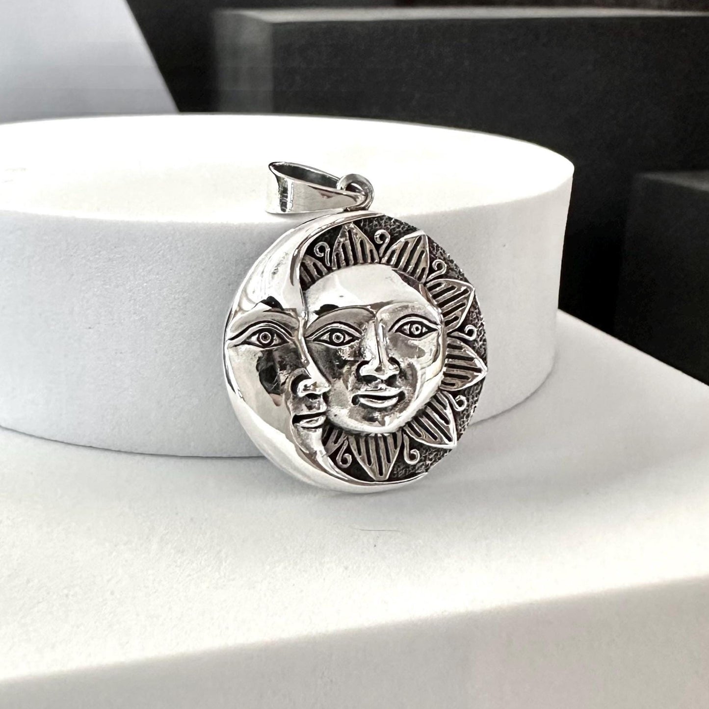 Celtic Crescent Moon and Sun Pendant/Necklace