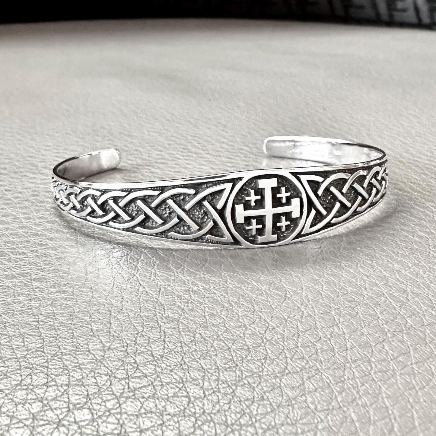 Jerusalem Cross Bracelet Jesus Christ Crusader Cross Potent Cuff Bracelet