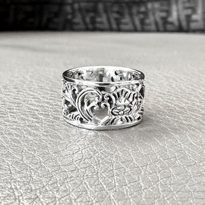 Bali Floral Balinese Flower Filigree Ring