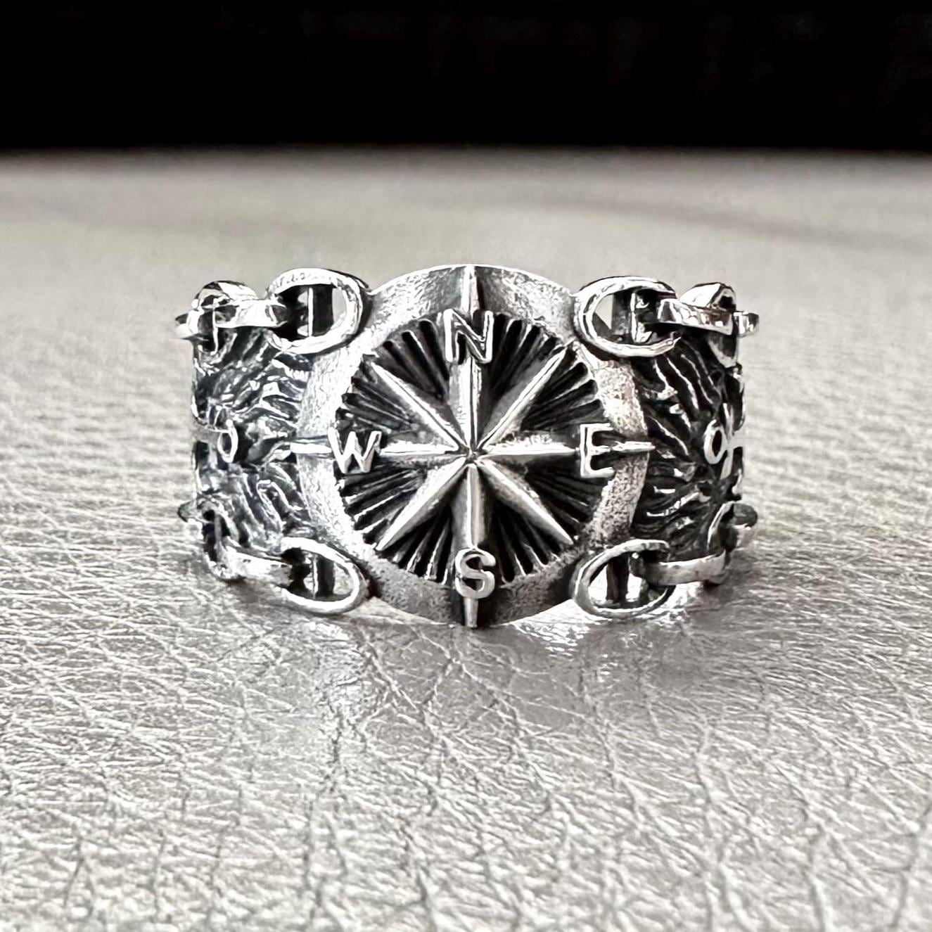 Compass North Star Compass Sailor Anchor Ring