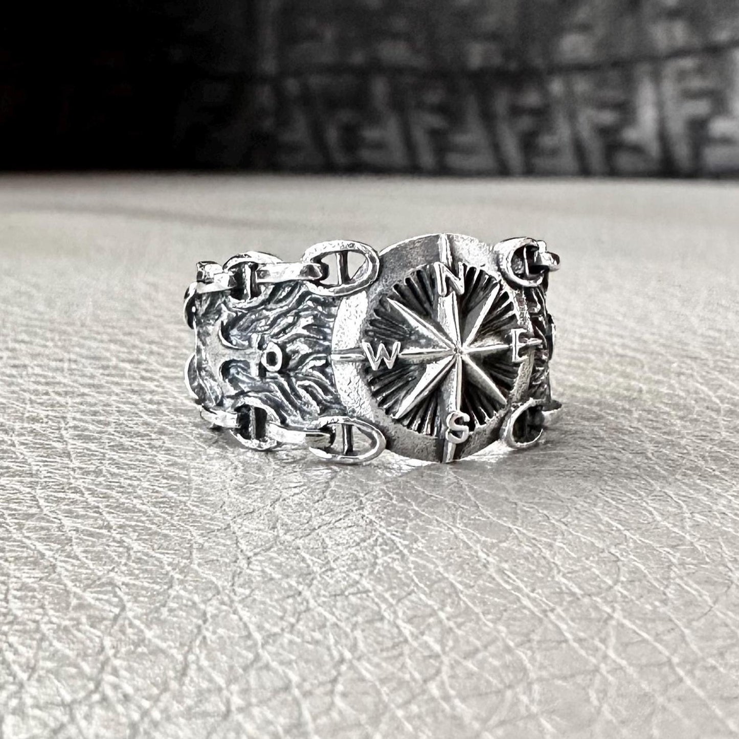 Compass North Star Compass Sailor Anchor Ring