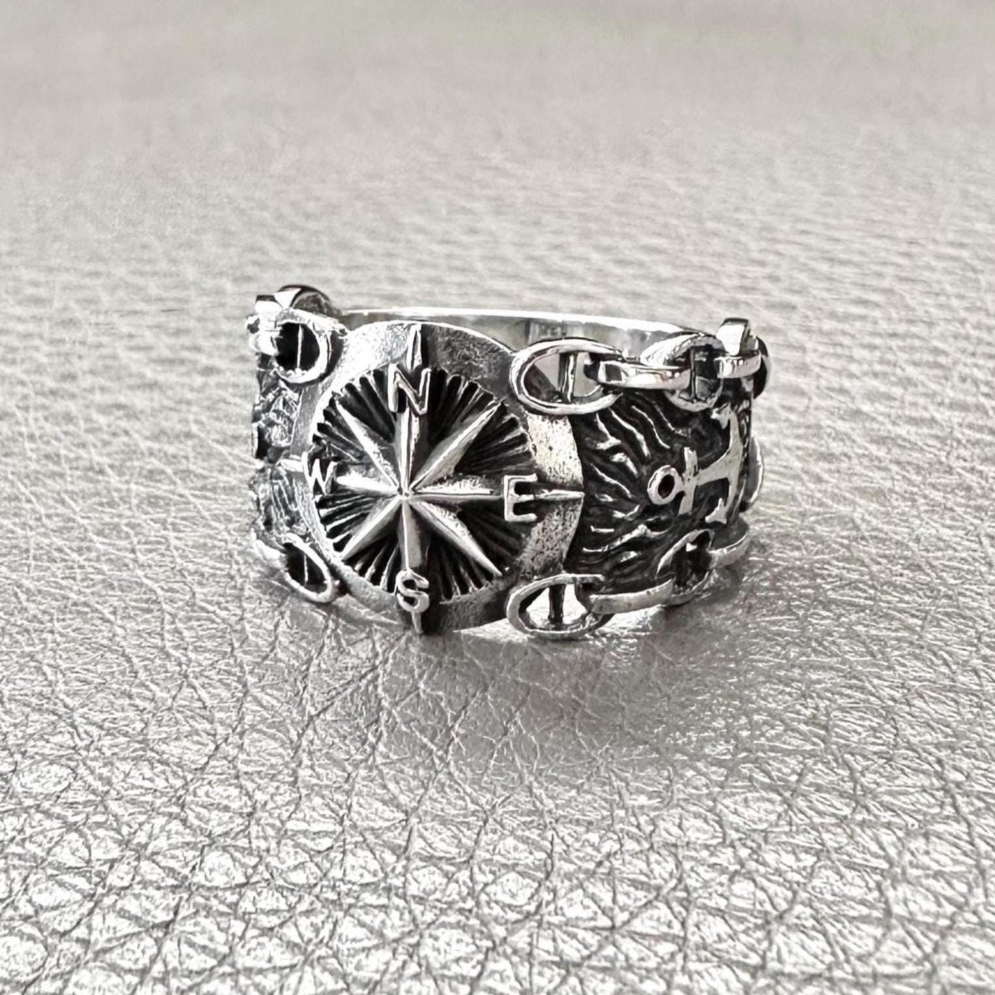 Compass North Star Compass Sailor Anchor Ring