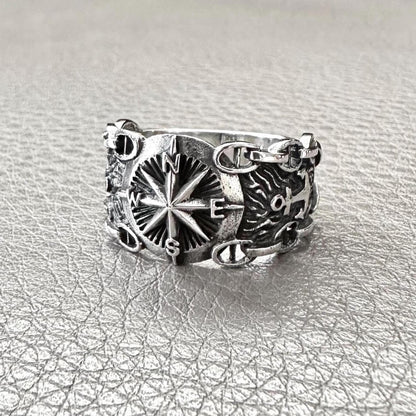 Compass North Star Compass Sailor Anchor Ring