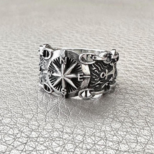 Compass North Star Compass Sailor Anchor Ring