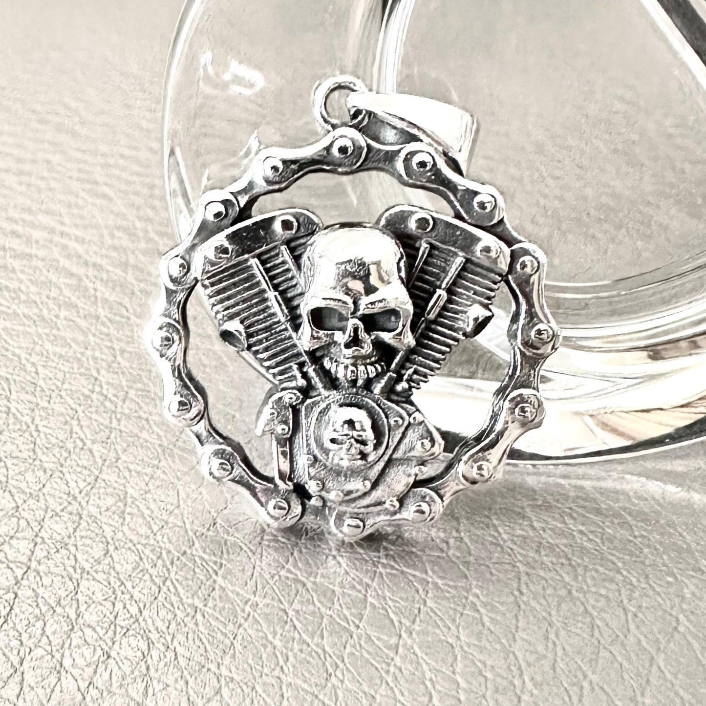 Gothic Skull Punk Biker Motor Pendant/Necklace