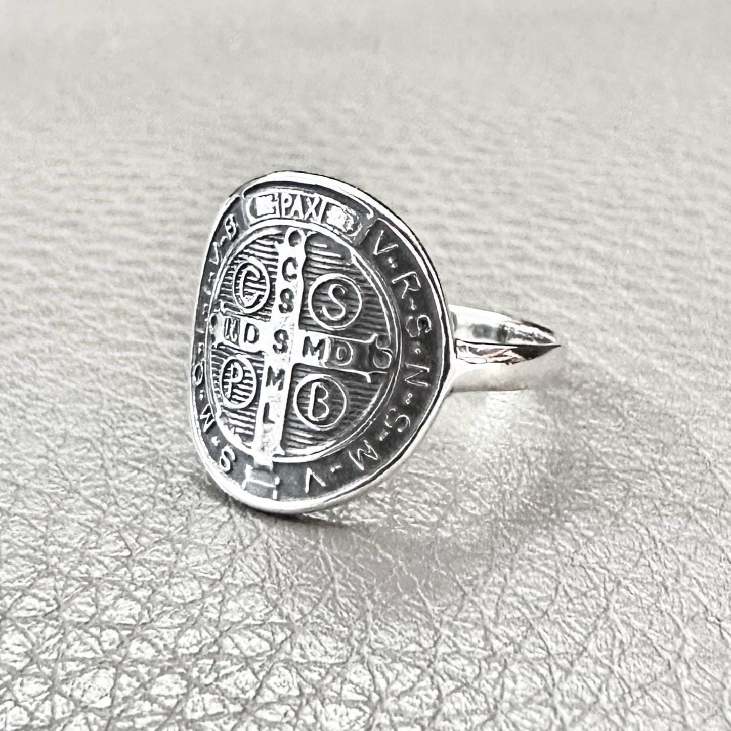 Saint Benedict Christian Crucifix Cross Ring