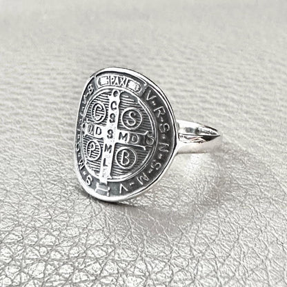 Saint Benedict Christian Crucifix Cross Ring