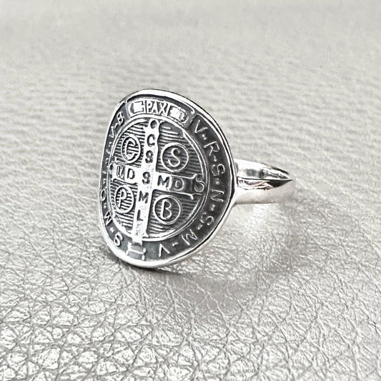 Saint Benedict Christian Crucifix Cross Ring