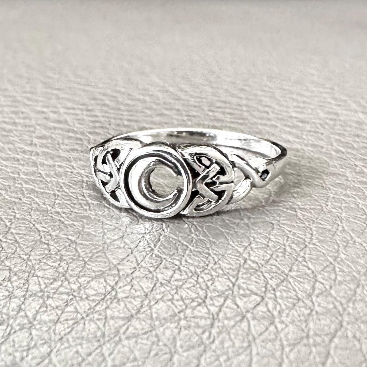 Crescent Moon Viking Celtic Knot Ring