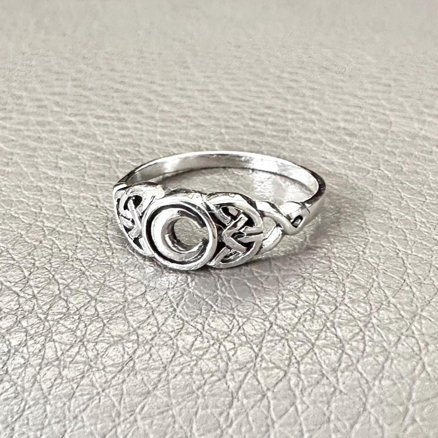 Crescent Moon Viking Celtic Knot Ring