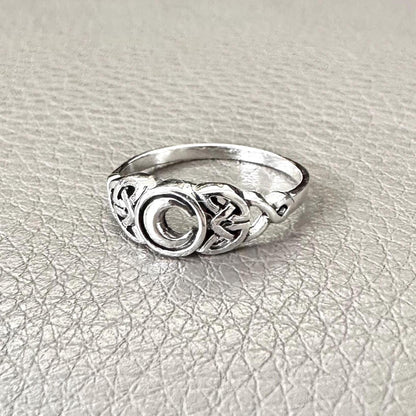 Crescent Moon Viking Celtic Knot Ring
