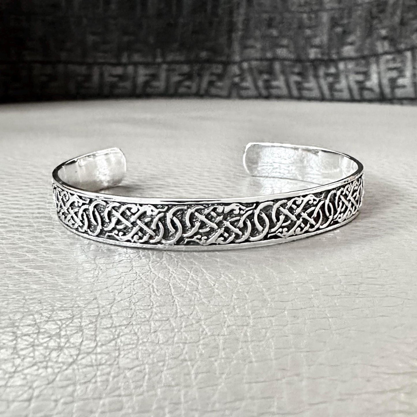 Viking Dragon Celtic Infinity Knot Cuff Bracelet