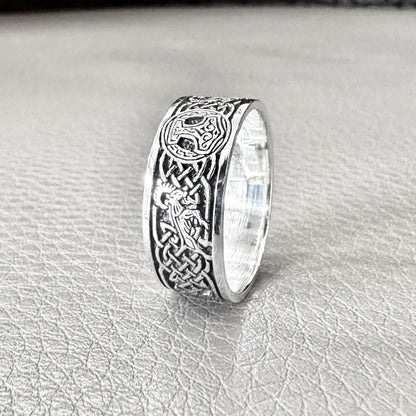 Thor's Hammer Viking Mjolnir Celtic Knot Tanngrisnir Ring