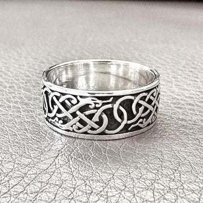 Viking Dragon Celtic Endless Infinity Knot Ring