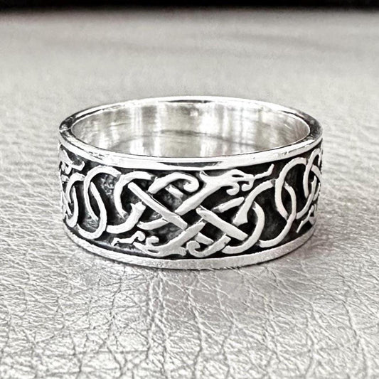 Viking Dragon Celtic Endless Infinity Knot Ring
