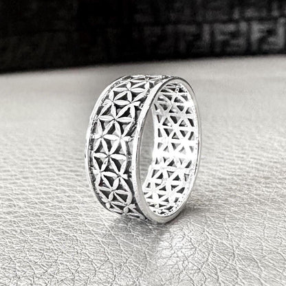 Flower of Life Viking Celtic Ring