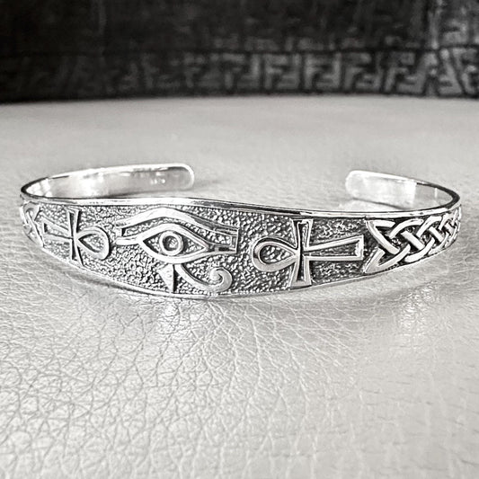 Egypt Eye of Horus Egyptian Ankh Cross Cuff Bracelet
