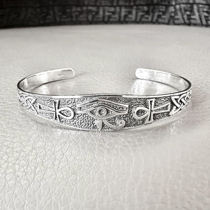 Egypt Eye of Horus Egyptian Ankh Cross Cuff Bracelet