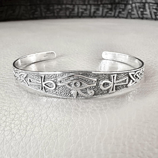 Egypt Eye of Horus Egyptian Ankh Cross Cuff Bracelet